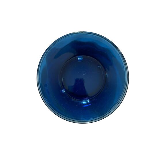 Transparent Cobalt Blue Glass Salad Dessert Plates Set of 4 - Picture 3 of 3